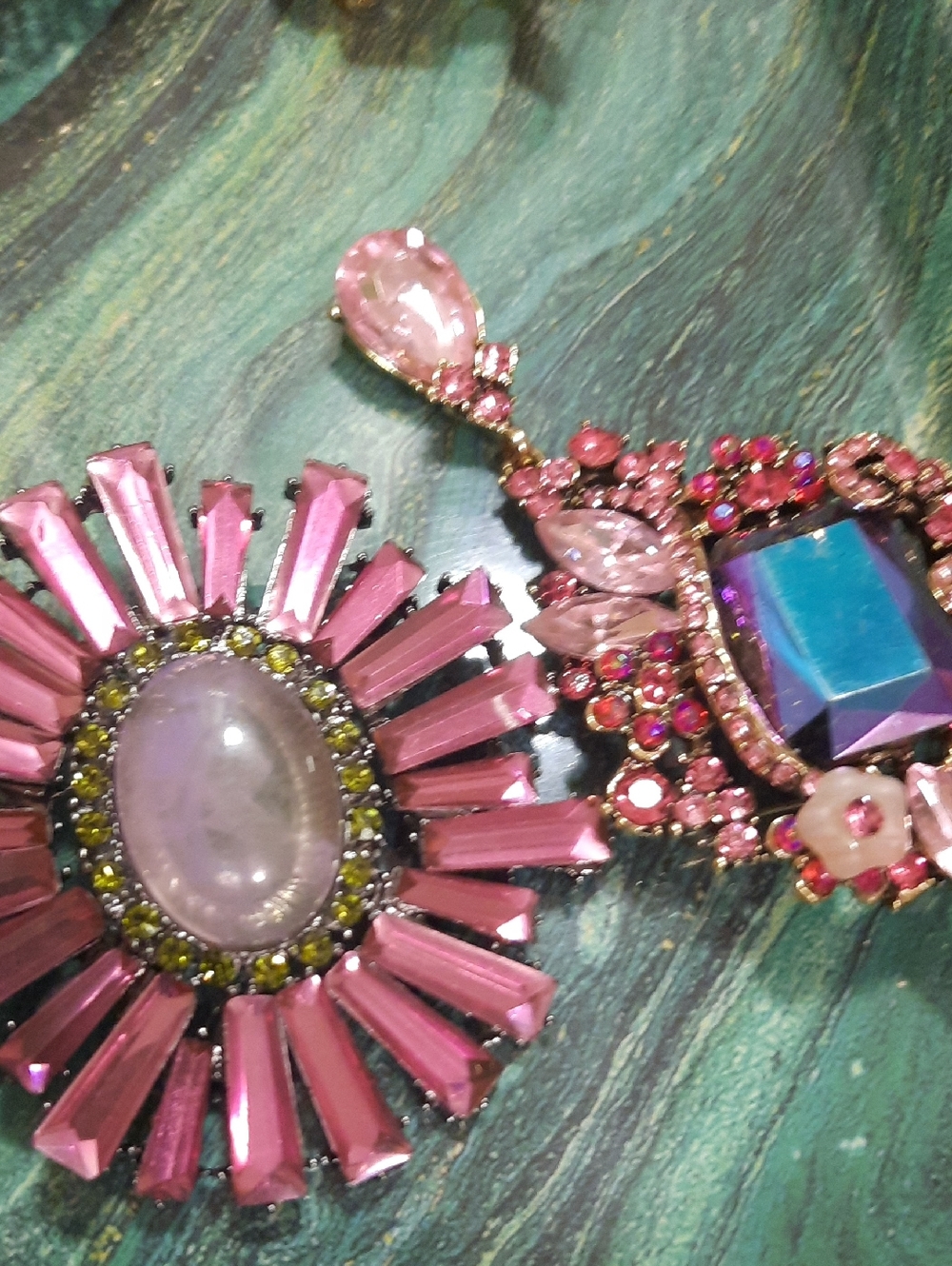 Pink Crystal Statement Necklace - Women Jewelry
